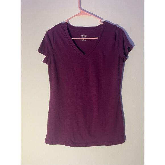 Mossimo Womens Small Purple Short Sleeve V Neck Shirt - Picture 1 of 3